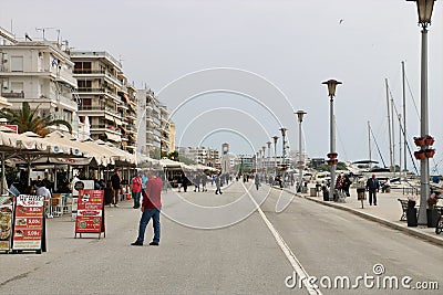 Volos waterfront promenade Editorial Stock Photo